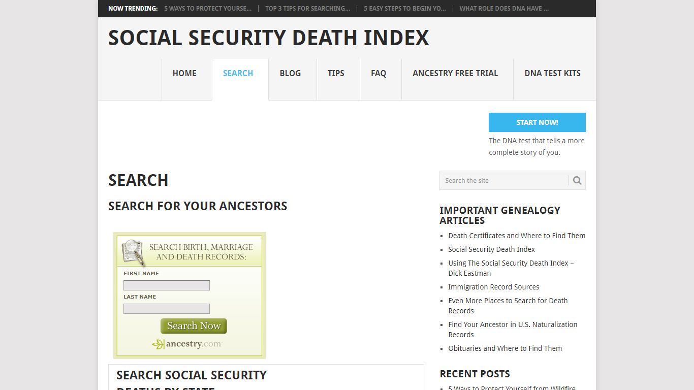 Search US Social Security Death Index